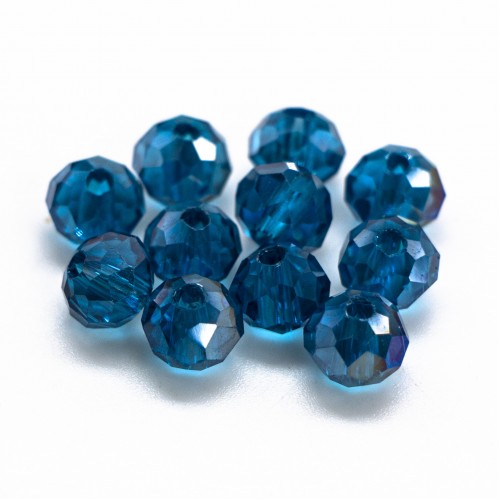 Бусины рондели 6*4мм, морской прозрачный